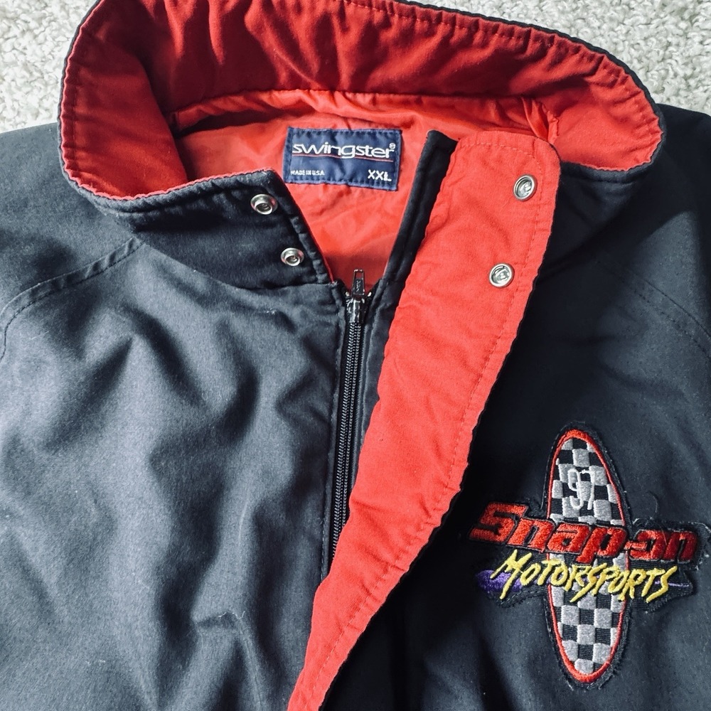 Vintage Swingster Snap-On Motorsports Jacket XXL Black Racing Bomber Coat 90's - Picture 5 of 7